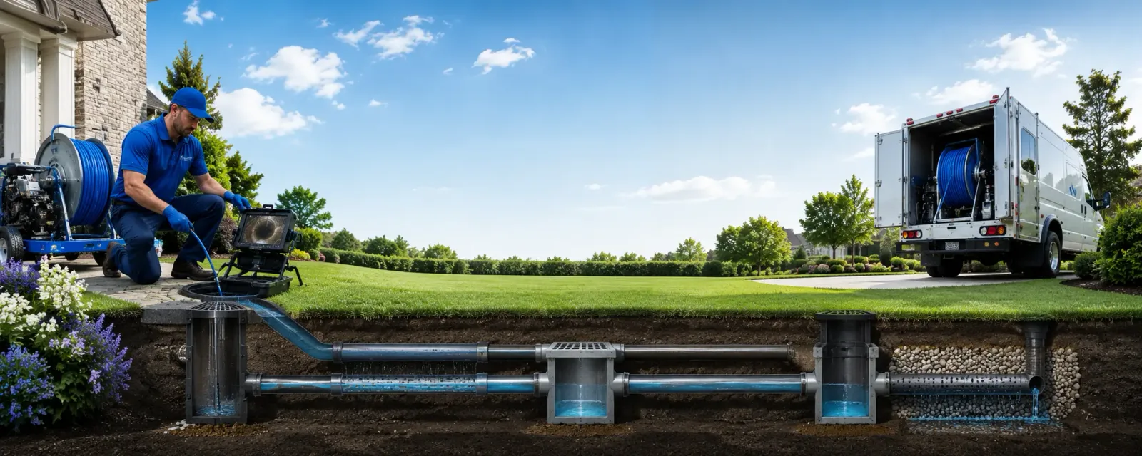 Outdoor drain cleaning information for Ball, LA